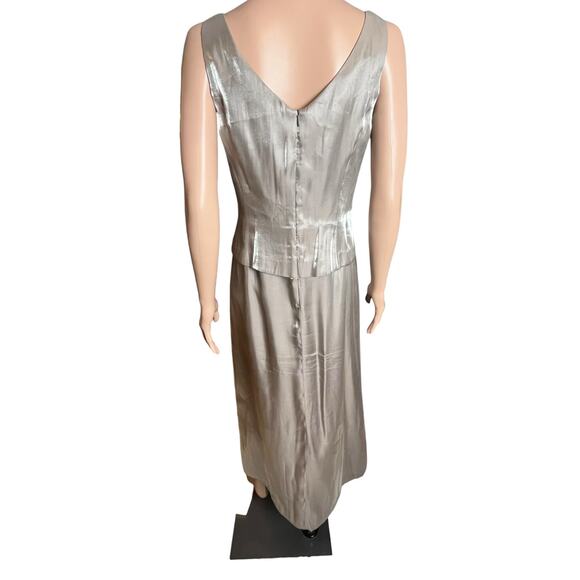 Alex Evenings Beaded Tan Maxi Dress 6P Slinky Mother of Bride New Years Glam - Picture 4 of 7